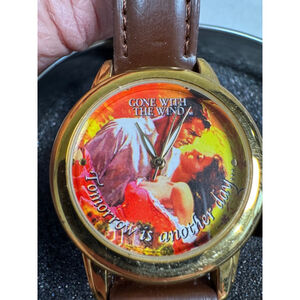 Gone With The Wind watch in original box brown leather band. New w/callouts